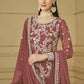 Rust Brown Embroidered Georgette Gharara Style Suit - Emponline | Swadesiicart