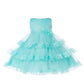 Asmaani Baby Girl's Blue Colour Satin A-Line Maxi Full Length Dress (AS-DRESS-22114)