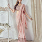 Mahotsav Women's Peach Lycra Embellished Ready To Wear Saree With Stitched Blouse | Swadesiicart