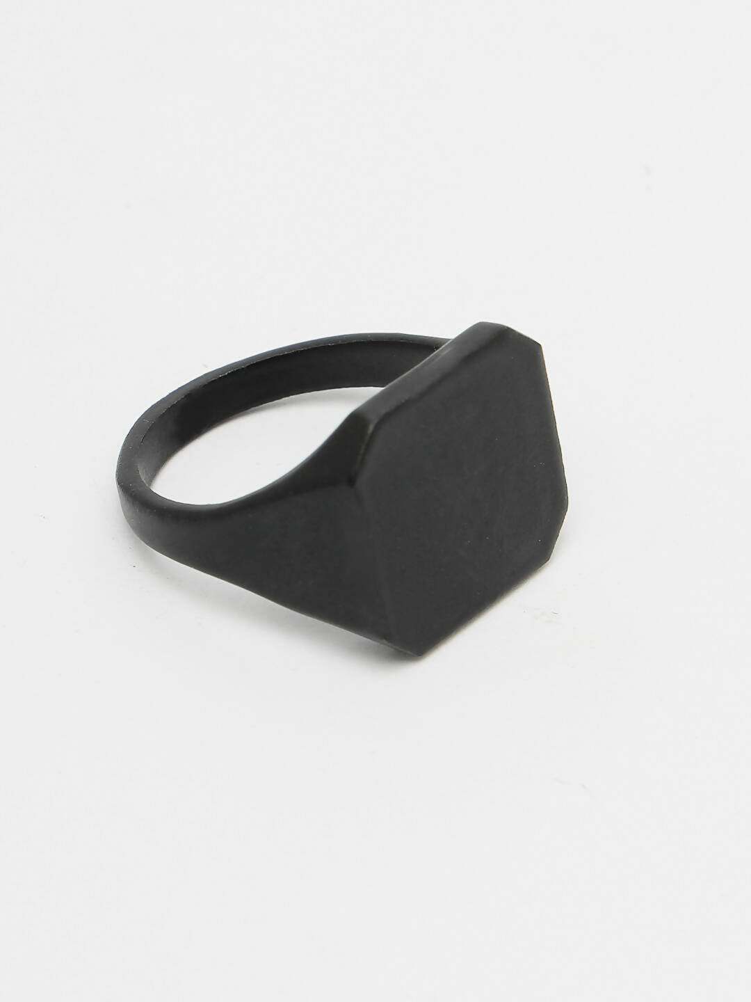 NVR Men's Black Metal Ring - Swadesiicart