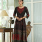 Juniper Black Georgette Festive Printed Anarkali Flared Anarkali Kurta For Women | Swadesiicart