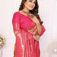 Aastha Fashion Pink Tissue Silk Weaving Saree