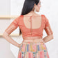 Joban Fashion Copper Brocade Elbow Sleeveless Front Open Blouse - Swadesiicart