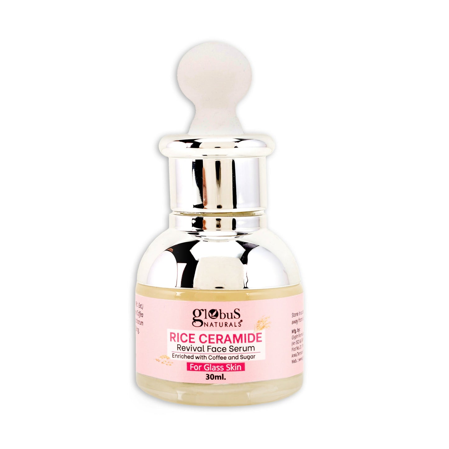 Globus Naturals Rice Ceramide Revival Face Serum, For Korean Glass Skin | Swadesiicart