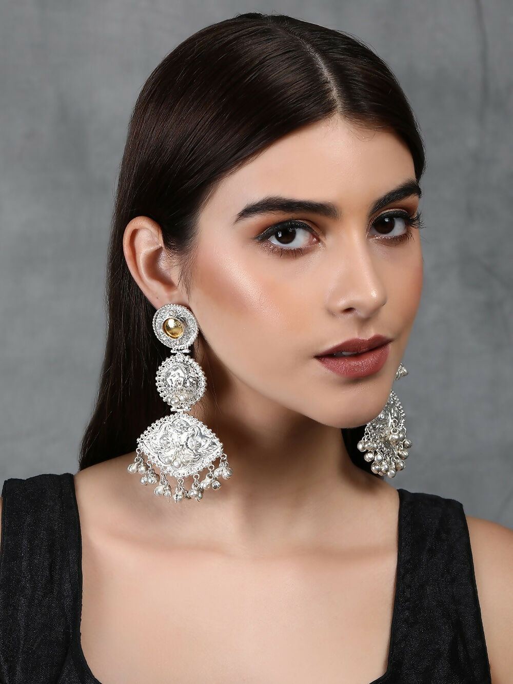 Joban Fashion Women Handcrafted Silver Tone Earrings | Swadesiicart
