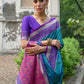Vishnu Weaves Women's Rama Banarasi Silk Woven Saree with Blouse - Swadesiicart