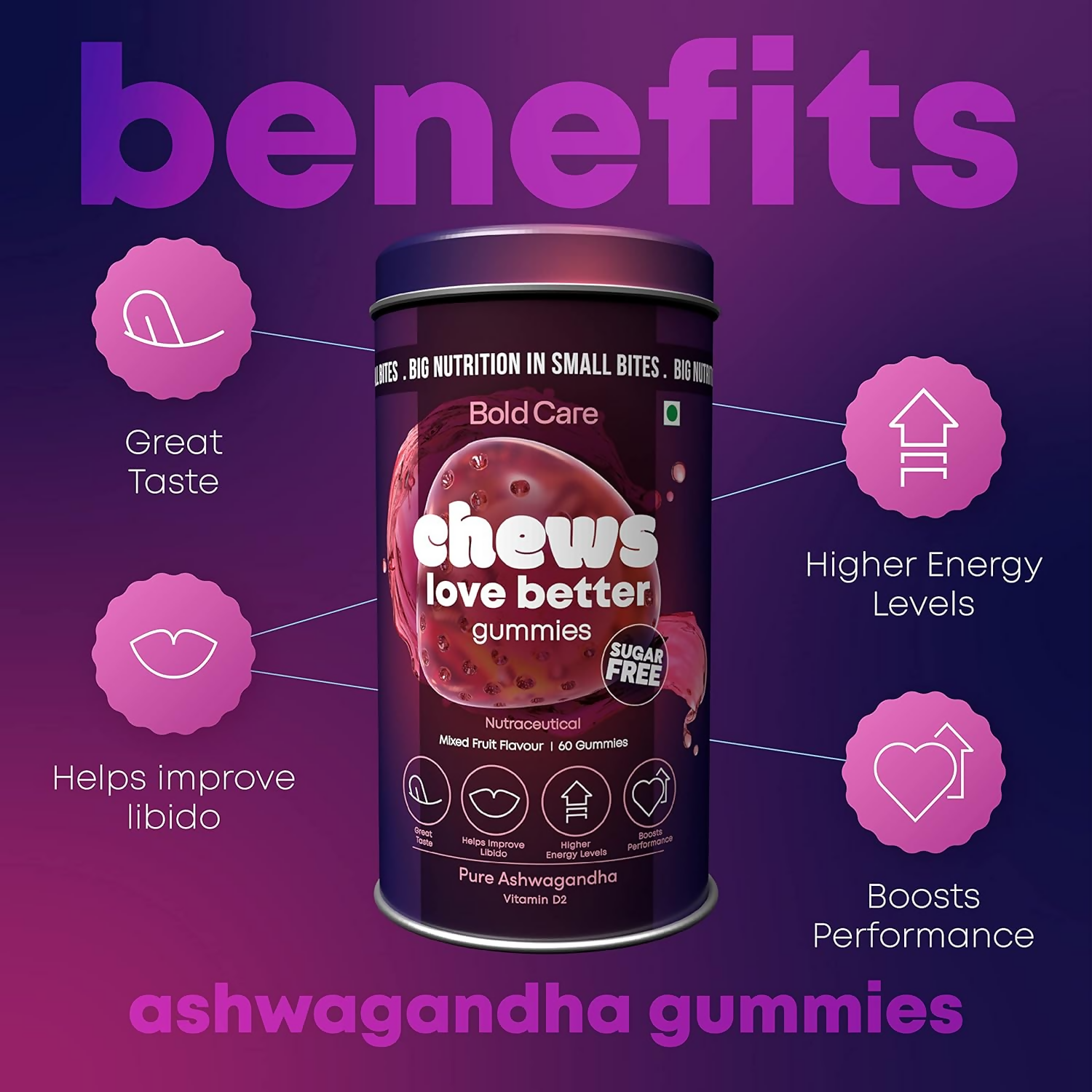 Bold Care Chew Love Better Gummies | Swadesiicart