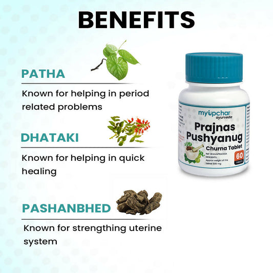myUpchar Ayurveda Prajnas Pushyanug Churna Tablets - Swadesiicart