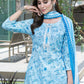 BulBul Fashionista Blue Cotton Kurta Set with Dupatta - Swadesiicart