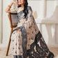 Shree Shyam Fashion Linen Cotton Black & Cream Saree