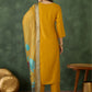 The52 Mustard Women's Beautiful Rayon Fabric Embroidered Work Straight Kurta, Pant and Dupatta Set - Swadesiicart