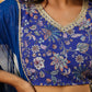 Janasya Blue Georgette Floral Lehenga Choli Dupatta | Swadesiicart