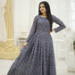 Aayaa Printed Faux Georgette with Embroidery Thread Sequins work Gown - Multi Color