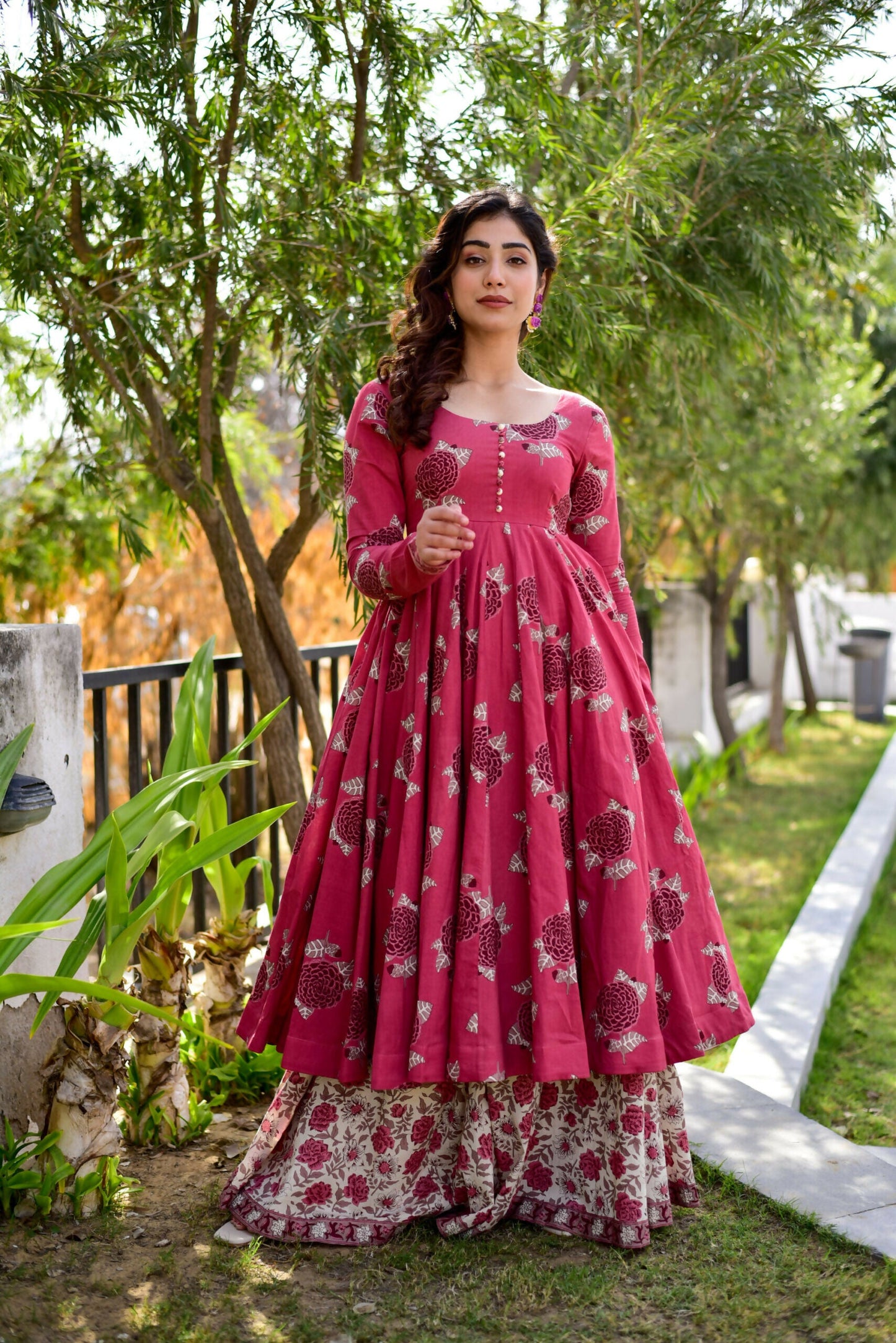 Jyoti Fashion Women's Rani Pink Cotton Silk Heavy Digital Printed Kurta Plazo Set | Swadesiicart