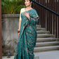 Beatitude Green Cotton Floral Jamdani Saree