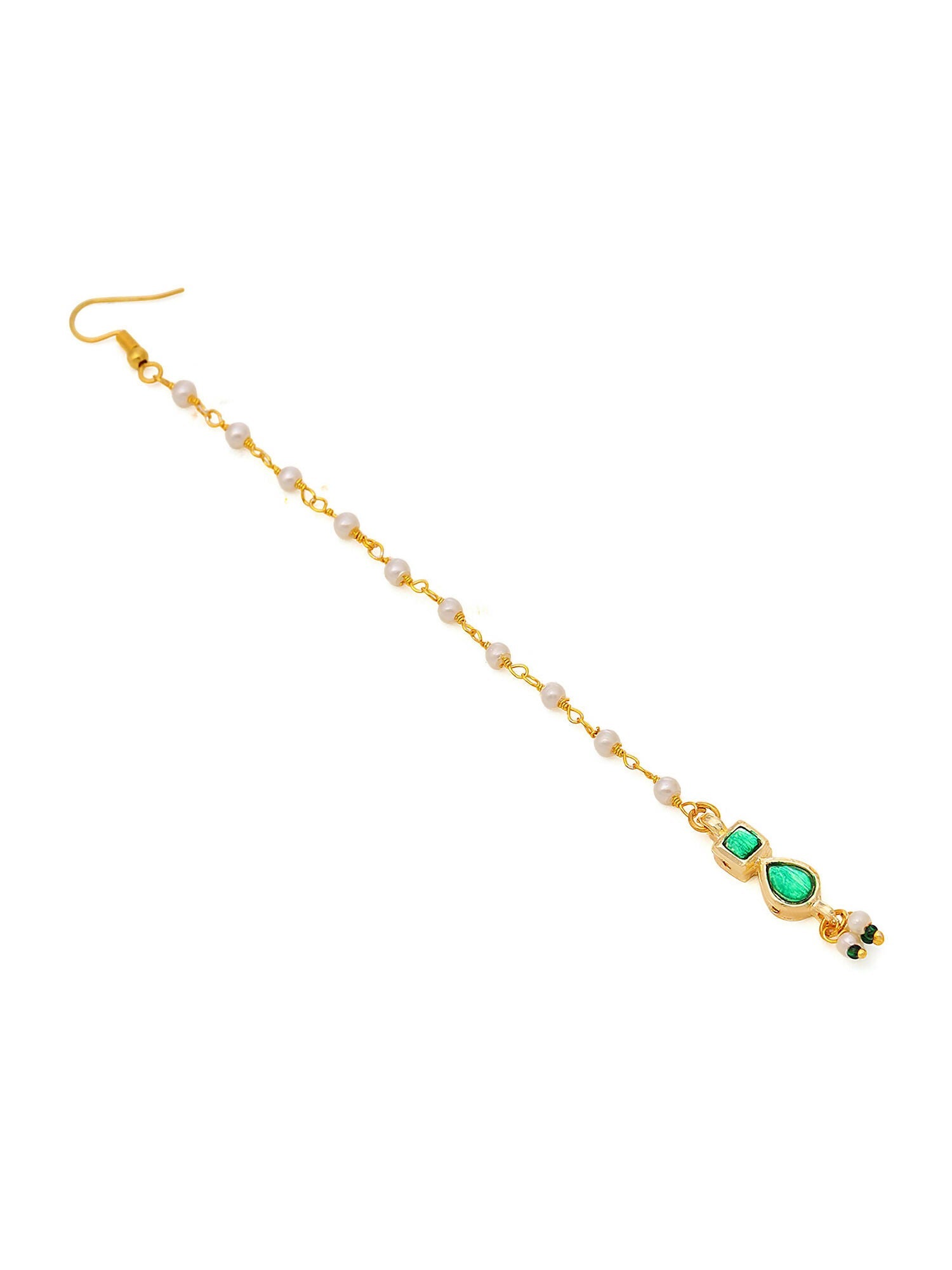 Ruby Raang Green Meenakari Kundan Maang Tikka | Swadesiicart