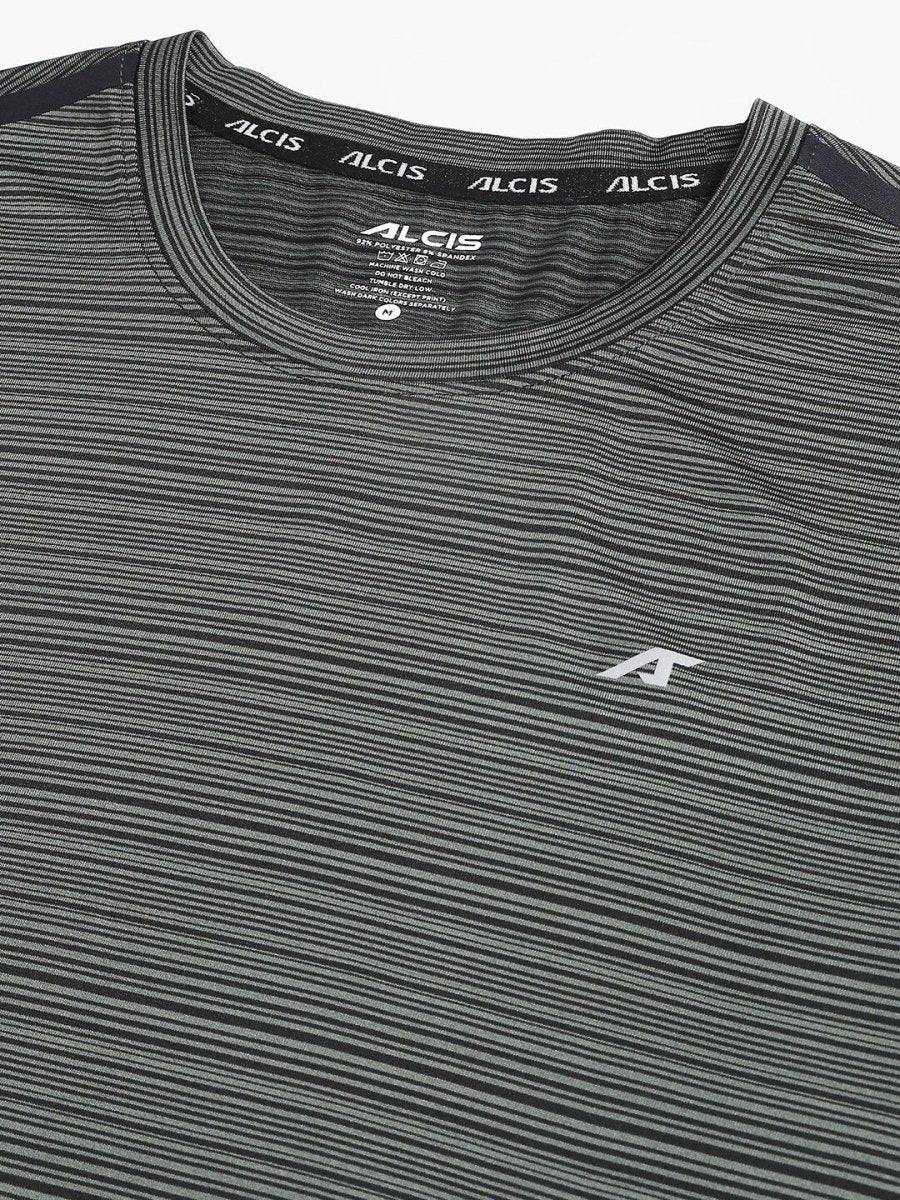 Alcis Men Stretch-X Anti-Static Slim-Fit Round Neck Running T-Shirt | Swadesiicart