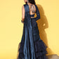 Tikhi Imli Navy Blue Sequinned Ready to Wear Saree | Swadesiicart