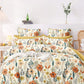 AEROHAVEN Premium Cream-Coloured Floral Cotton 300 TC King Bedsheet & 2 Pillow Covers