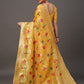 Mitera Floral Organza Banarasi Zari Saree With Blouse Piece | Swadesiicart