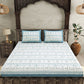 JAIPUR FABRIC Blue Ethnic Motifs Cotton 250 TC Super King Bedsheet With 2 Pillow Covers | Swadesiicart