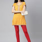 Souchii Women Yellow Embroidered Thread Work Kaftan Kurta - Swadesiicart