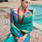 Vishnu Weaves Women's Rama Raw Silk Patola Zari Woven Saree with Blouse - Swadesiicart