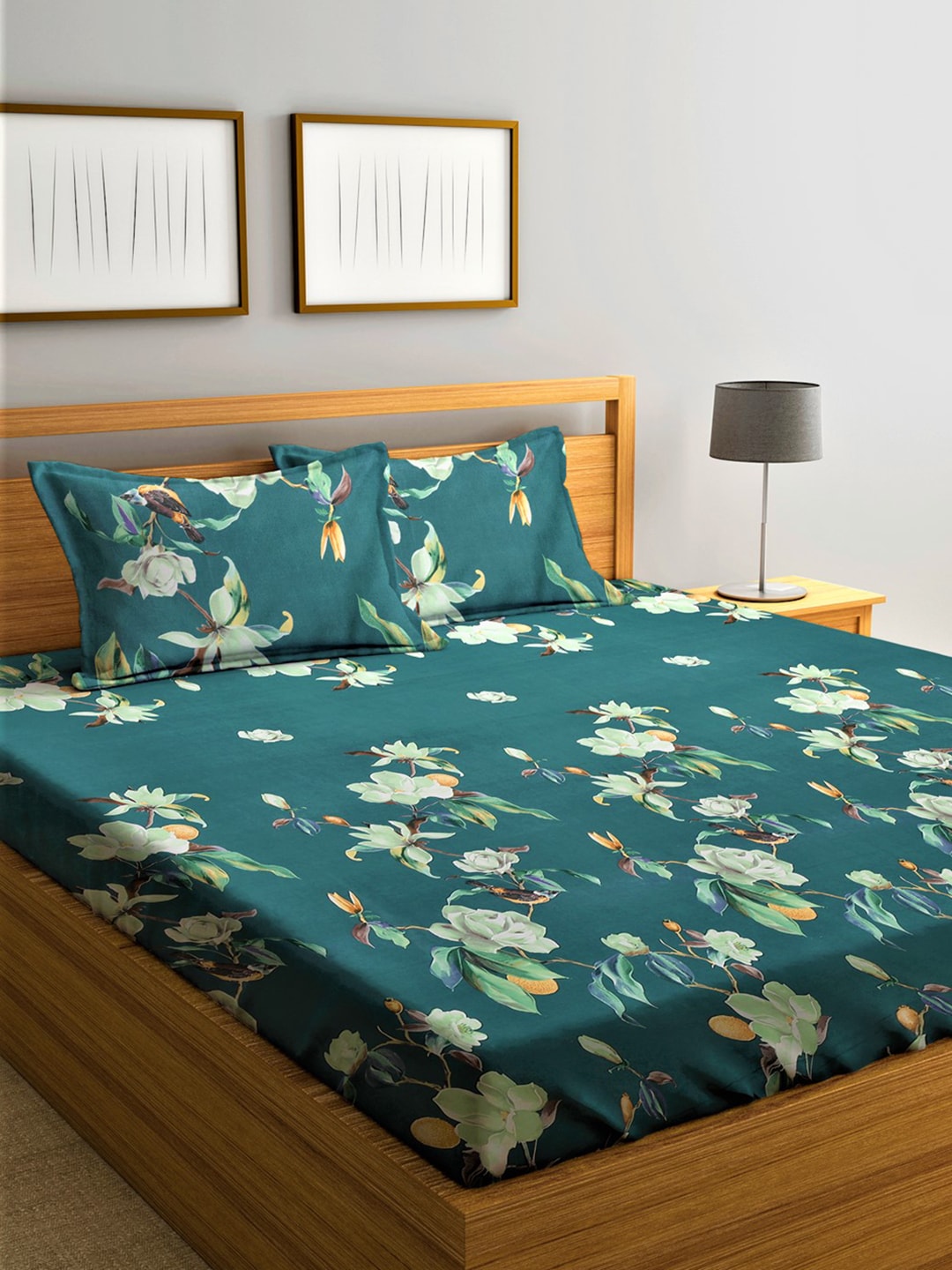 Home Sizzler Unisex Green Bedsheets - Swadesiicart