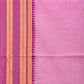 Baby Pink and Pink Bamboo Cotton Plain Saree with Strips Pallu Design No Blouse - Global Threads | Swadesiicart
