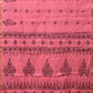 Baby Pink Khadi Cotton Handloom Saree with Buta and One Side Border Design - Global Threads | Swadesiicart