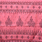 Baby Pink Khadi Cotton Handloom Saree with Buta and One Side Border Design - Global Threads | Swadesiicart