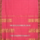 Baby Pink Khadi Cotton Handloom Saree with Doby Border and Zari Strips Pallu Design - Global Threads | Swadesiicart