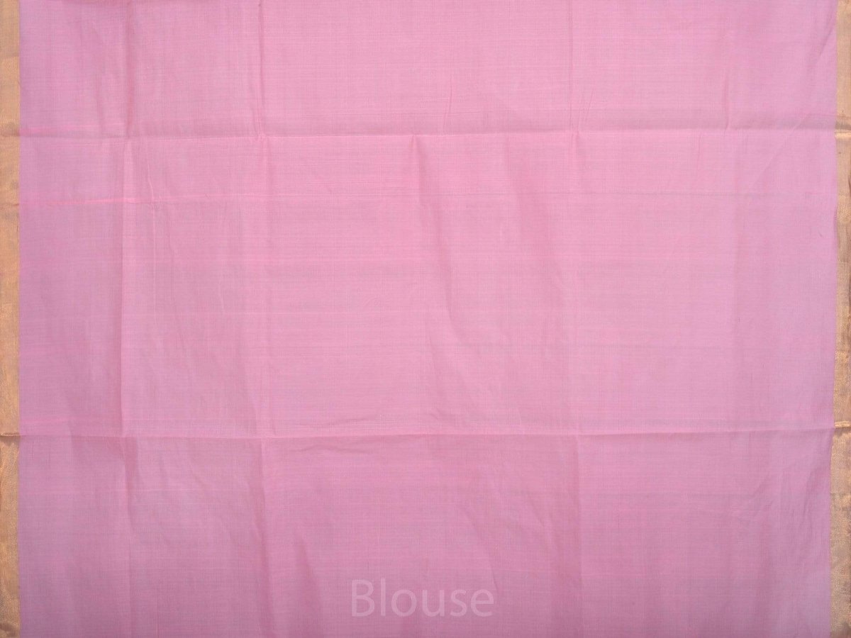 Baby Pink Khadi Cotton Handloom Saree with Pallu Design - Global Threads | Swadesiicart