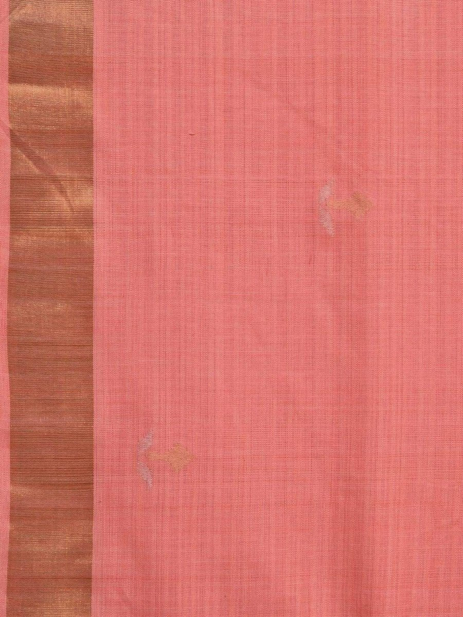 Baby Pink Uppada Cotton Handloom Saree with Assorted Buta Pallu Design - Global Threads | Swadesiicart