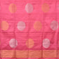 Baby Pink Uppada Silk Handloom Saree with Big Round Body Buta Design - Global Threads | Swadesiicart