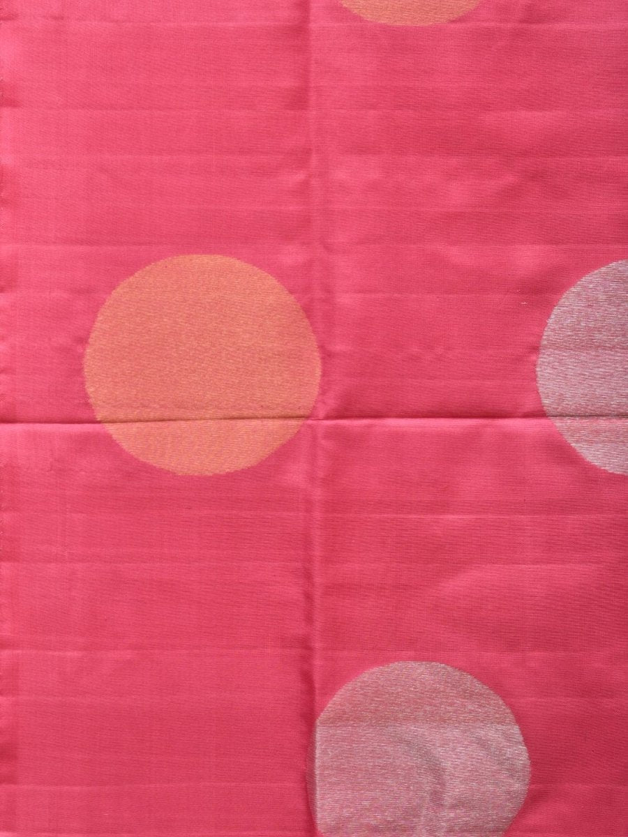Baby Pink Uppada Silk Handloom Saree with Big Round Body Buta Design - Global Threads | Swadesiicart
