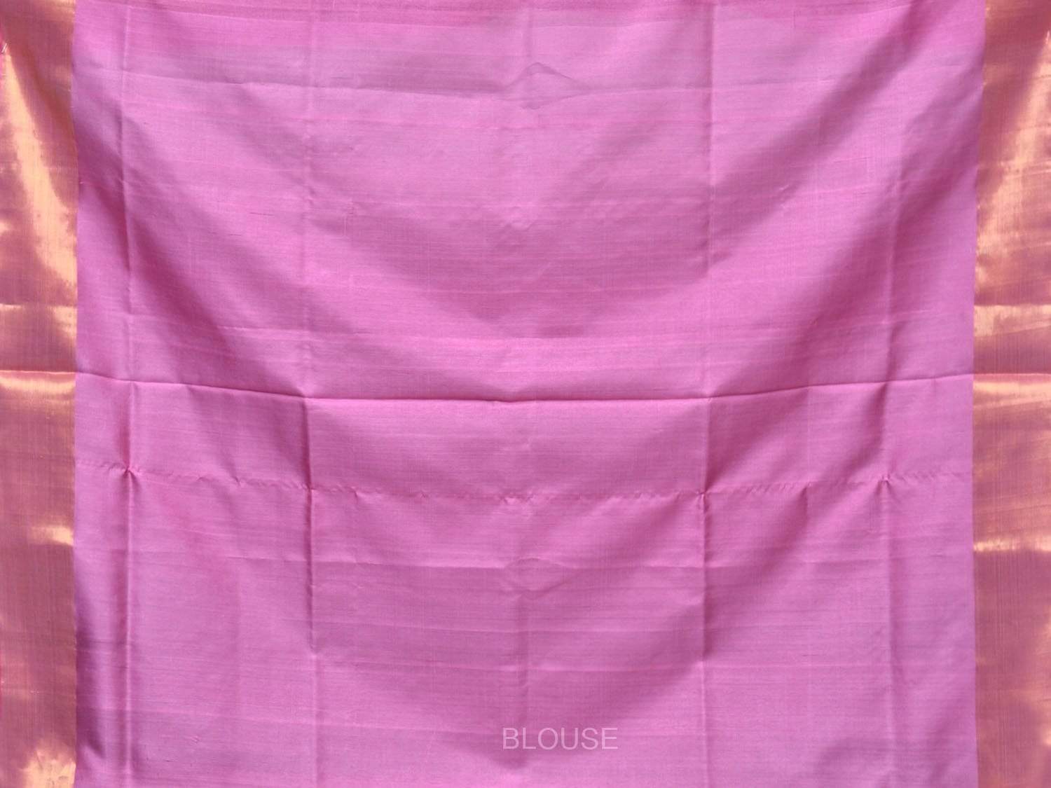 Baby Pink Uppada Silk Handloom Saree with Corner Mango Pallu Design - Global Threads | Swadesiicart