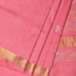Baby Pink Uppada Silk Handloom Saree with Mango Pallu Design - Global Threads | Swadesiicart