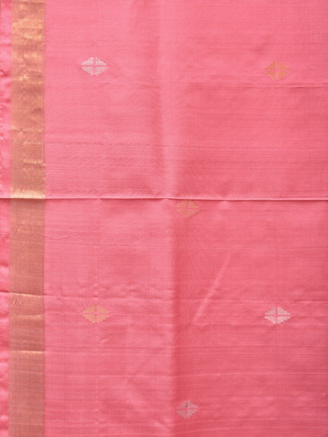Baby Pink Uppada Silk Handloom Saree with Mango Pallu Design - Global Threads | Swadesiicart