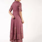 Aniyah Rayon Block Print Anarkali Flared Kurta With Palazzo Set Dusty Pink (AN-156K)