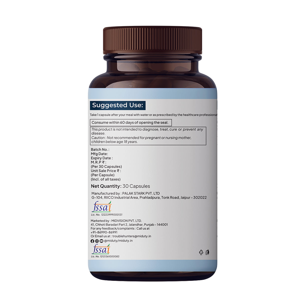 Miduty by Palak Notes Liposomal Glutathione Capsules - Swadesiicart