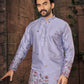 Anaita Purple Multi Thread Work Silk Straight Kurta