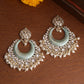 Shoshaa Sea Green & Gold-Polished Classic Chandbalis