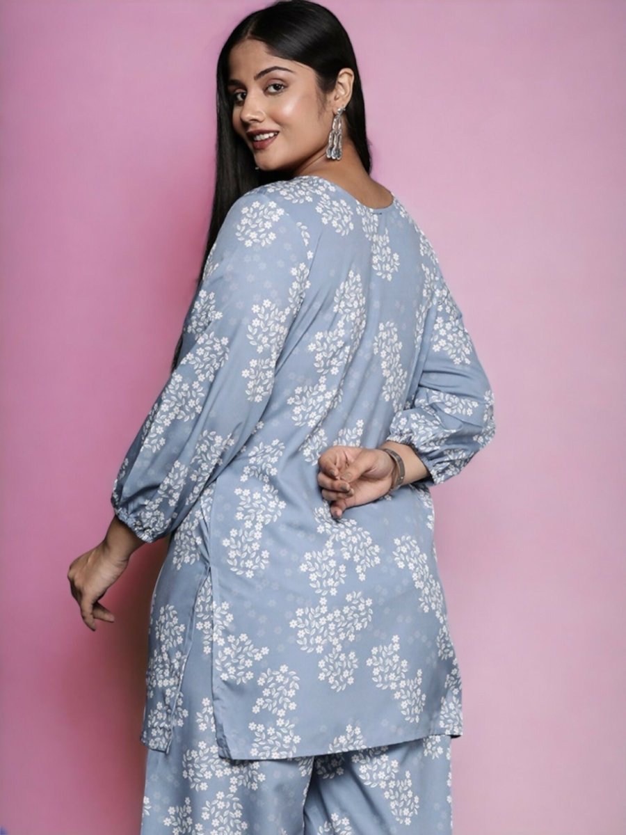 Ahalyaa Women's Traditional wear Tunic - Grey | Swadesiicart