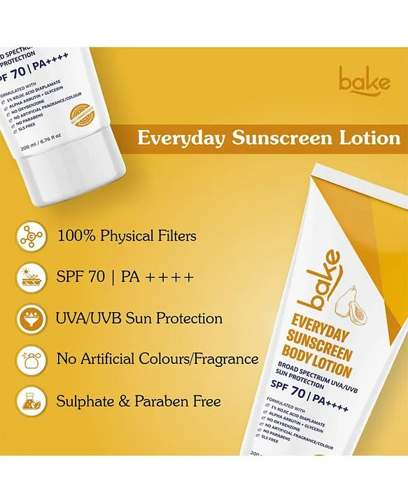Bake Everyday Sunscreen Body Lotion SPF 50 PA+++ | Swadesiicart