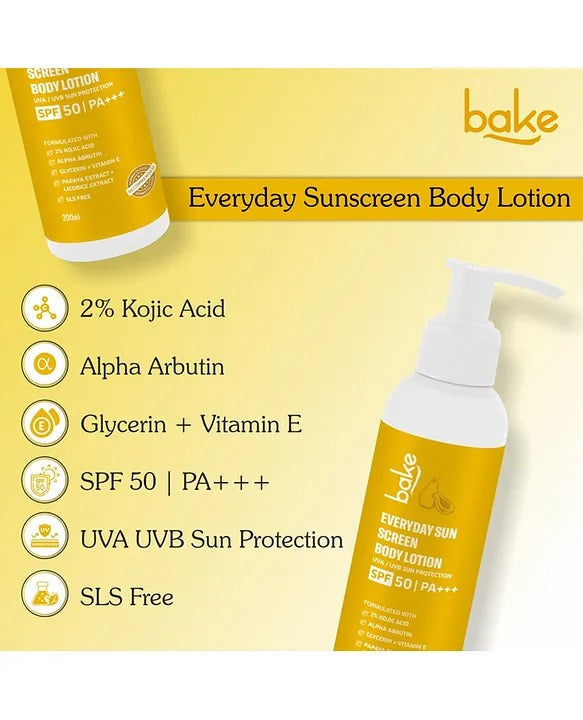 Bake Everyday Sunscreen Body Lotion SPF 50 PA+++ | Swadesiicart
