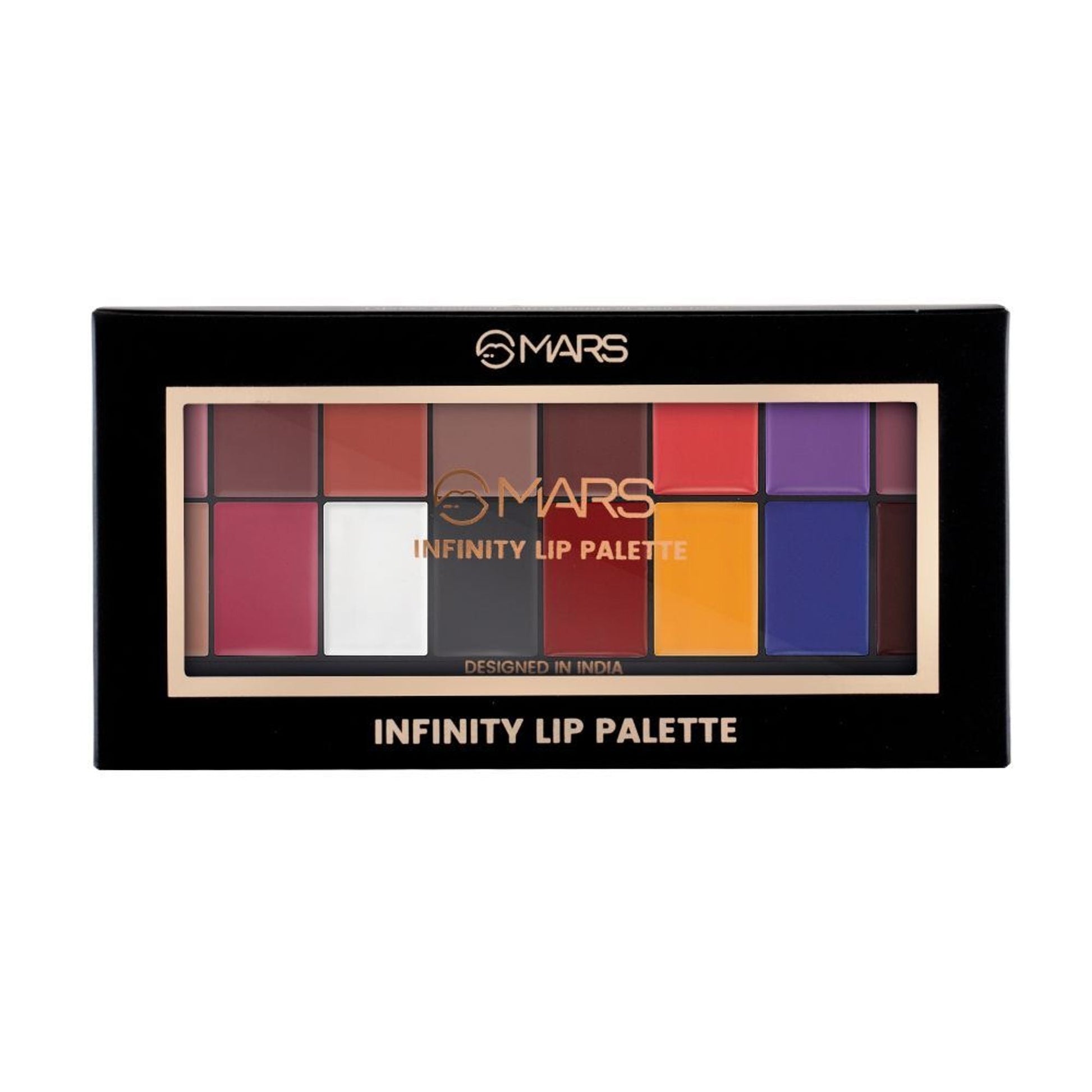 MARS Cosmetics Infinity Lip Palette with Spatula cum Applicator - 01 Multicolor - Swadesiicart