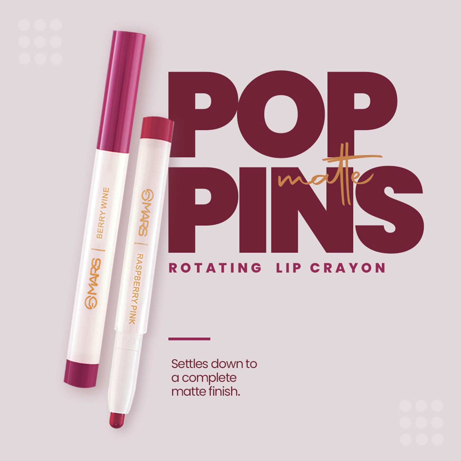 MARS Cosmetics Retractable Poppins Lipstick - Pink Picnic - Swadesiicart
