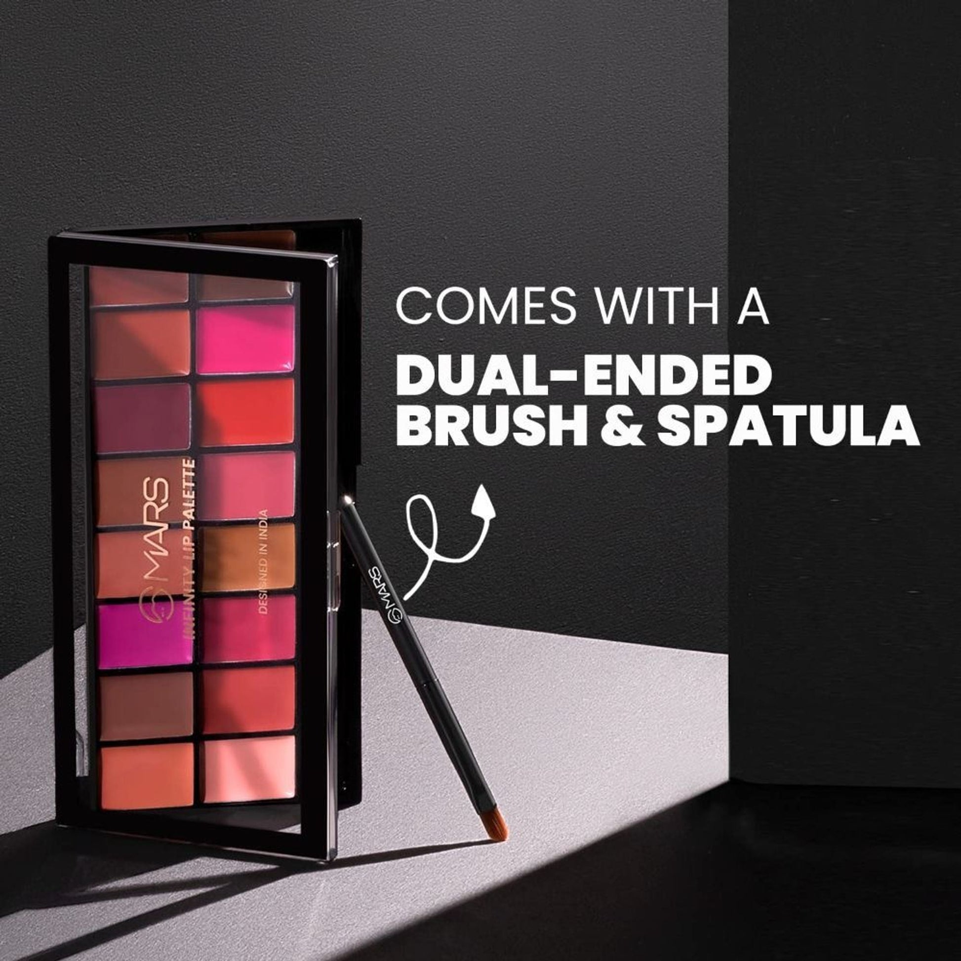 MARS Cosmetics Infinity Lip Palette with Spatula cum Applicator - 03 Multicolor - Swadesiicart