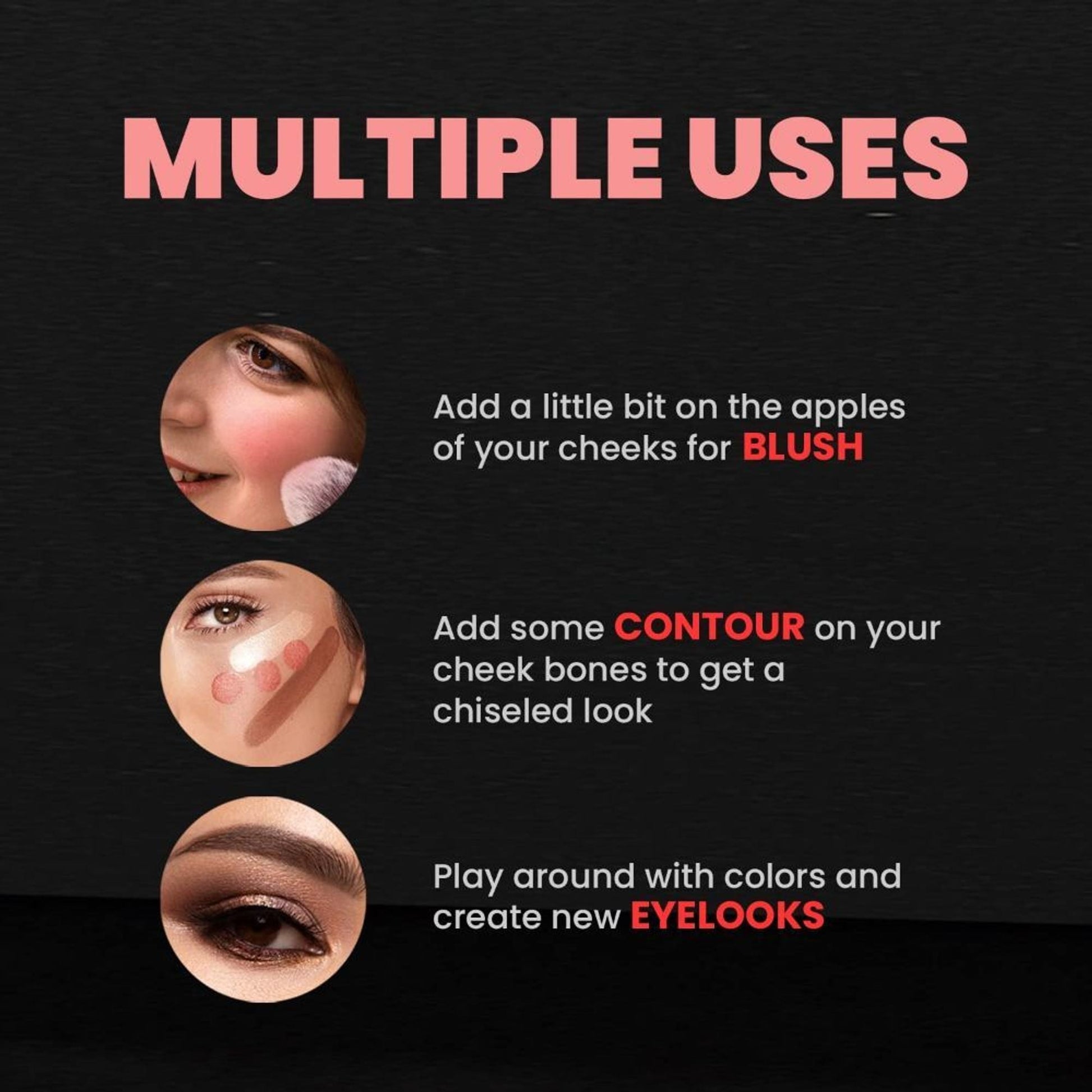 MARS Cosmetics Infinity Lip Palette with Spatula cum Applicator - 03 Multicolor - Swadesiicart